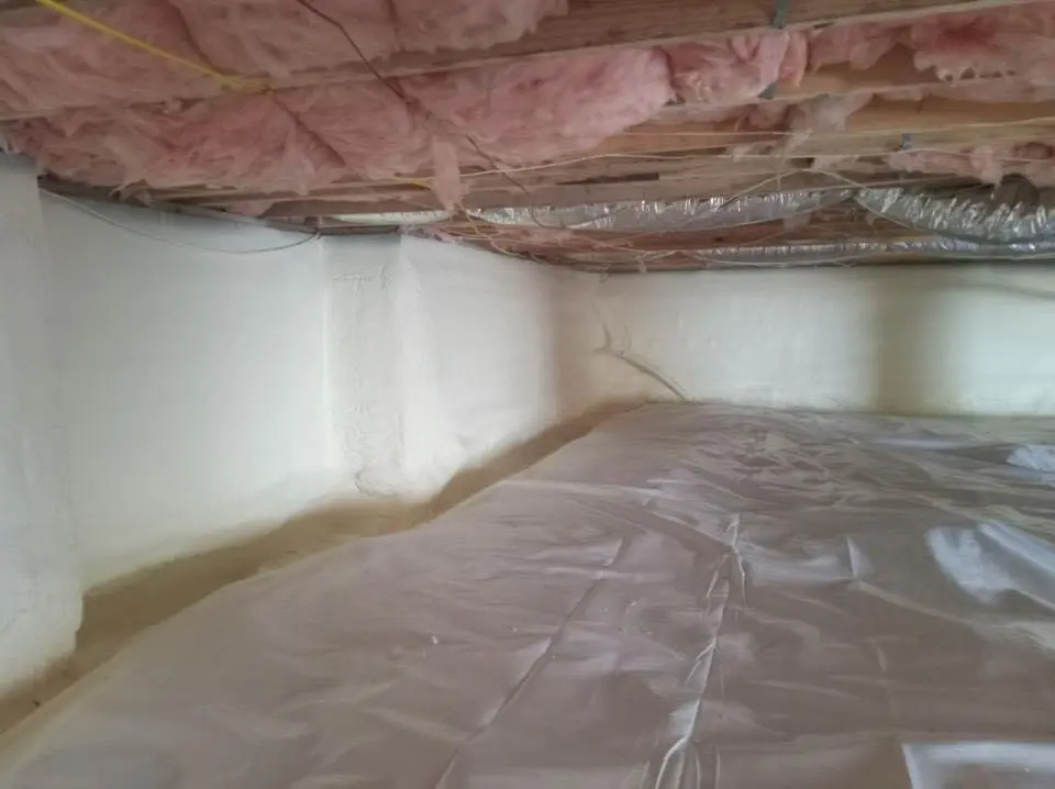 Crawl space encapsulation with closed-cell spray foam for Roof Waterproofing in Lisle